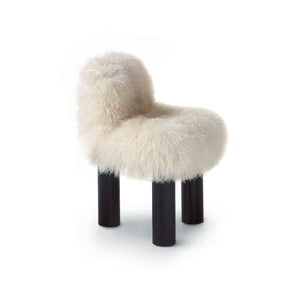 Botolo 2867 High Armchair - Black/White Fur