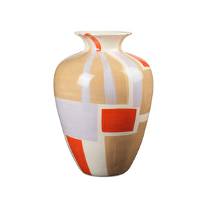 Dana Vase - Off White/Orange