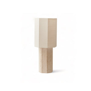 Eight Over Eight Large Table Lamp - Travertine Marble/Jute White