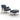 Lyra Armchair With Ottoman - RAL 9005/Fabric A (Lido 12 Ocean)