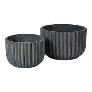 Fiber Planter Pot - Charcoal/Fiberclay (Set of 2)