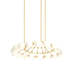 Lever Rounded Pendant Lamp - Brass