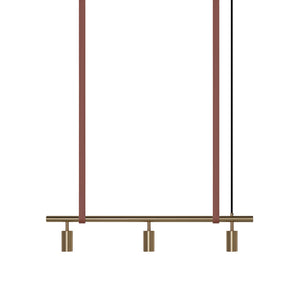 Long John Model 3 Pendant Lamp - Brass/Brown Leather