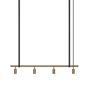 Long John Model 4 Pendant Lamp - Brass/Black Leather
