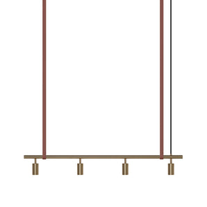 Long John Model 4 Pendant Lamp - Brass/Brown Leather
