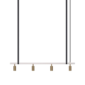 Long John Model 4 Pendant Lamp - White/Brass/Black Leather