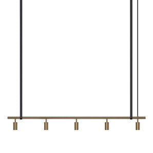 Long John Model 5 Pendant Lamp - Brass/Black Leather
