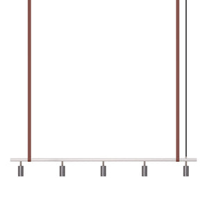 Long John Model 5 Pendant Lamp - White/Steel/Brown Leather