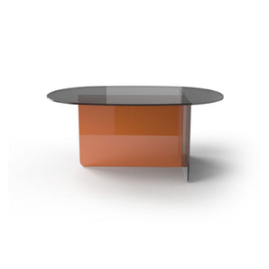 Chap TS 70 Coffee Table - Orange/Europe Grey Glass