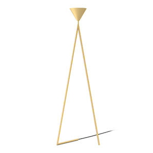 One Cone Slanted Base Floor Lamp - Brass