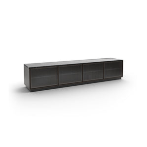Rio RIO410 Sideboard - Dark Stained Walnut / Honed Marquina Marble Metallic Plinth