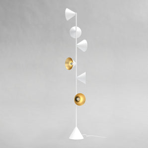 Vertical One Floor Lamp - White/Brass