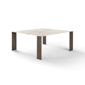 Exilis T480 Dining Table - Metal/Calacatta Marble