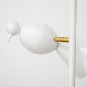 Alouette 2 Birds Floor Lamp - White/Brass