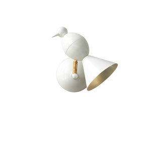 Alouette 1 Bird Wall Lamp - White/Brass