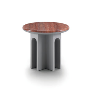 Arcolor 3975/T Side Table - Grey/Travertino Rosso