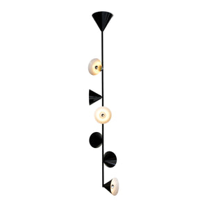 Vertical One 6 Cones Pendant Lamp - Black/White