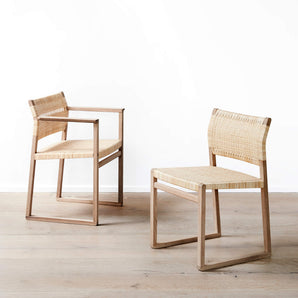 BM61 3361 Dining Chair - Oak Oil/Natural Linen Webbing