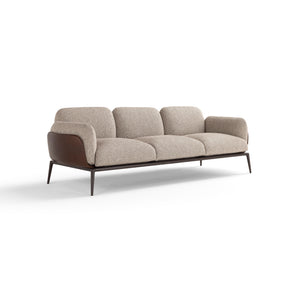 Brooklyn 060 Sofa - Leather (Stone Wash 266)/Fabric (Numa 01)