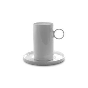Enchanting Geometry Ristretto Cup with Saucer - White