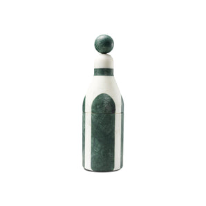 Bottle B Cooler - Arabescato/Green Guatemala Marble