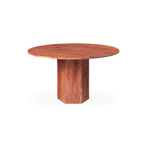 Epic 10042389 Round Dining Table - Burnt Red Travertine