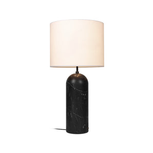 Gravity 10012269 XL Low Floor Lamp - Black Marble/White Shade