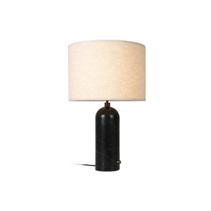 Gravity 10012316 Large Table Lamp - Black Marble/Canvas Shade