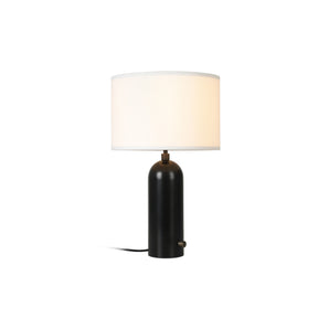 Gravity 10012332 Small Table Lamp - Blackened Steel/White Shade