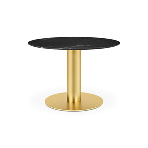 Gubi 2.0 10012740 Round Dining Table - Brass/Black Marquina Marble
