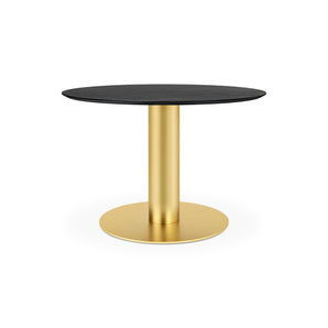 Gubi 2.0 10012741 Round Dining Table - Brass/Black Stained Ash Semi Matt Lacquered