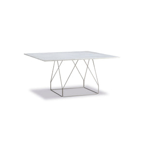 JG 6569 Dining Table - Brushed Steel/White Carrara