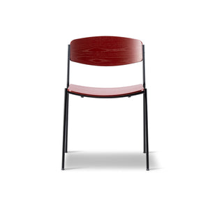 Lynderup 3080 Dining Chair - Black Steel/Ash Deep Red