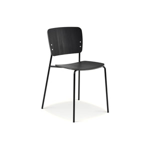 Mono Metal Base Dining Chair - Black Stained Oak