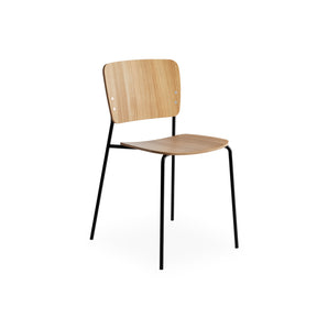 Mono Metal Base Dining Chair - Lacquered Oak