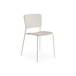 Mono Metal Base Dining Chair - Pearl White Stained Oak