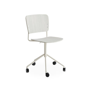 Mono Swivel Base Adjustable Chair - Pearl White Stained Oak