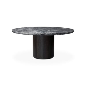 Moon 10014399 Round Dining Table - Brown/Black/Grey Emperador Marble
