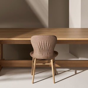 Myko Wooden Legs Dining Chair - Fabric E (Melange Nap 221)