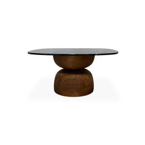 Nera Low Side Table - Full Carve Lines/Walnut