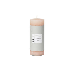 No2 Rustic Pillar Unscented Candle - Soft Linen - Medium (14 cm)
