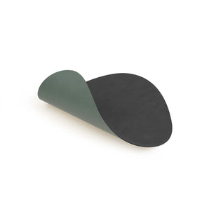 Double Oval Large Table Mat - Cloud Anthracite/Nupo Pastel Green