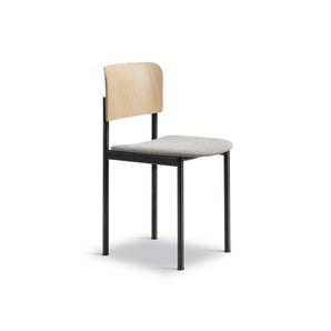 Plan 3413 Dining Chair - Black Steel/Fabric 1 (Re-Wool 128)