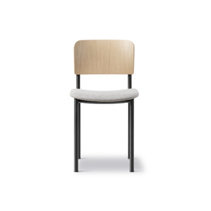 Plan 3413 Dining Chair - Black Steel/Fabric 1 (Re-Wool 128)