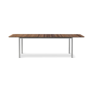 Plan 6632 Extendible Dining Table - Brushed Chrome/Smoked Oak