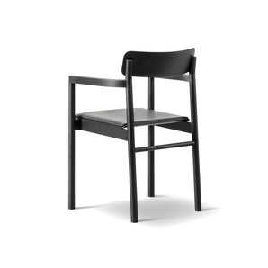 Post 3446 Armchair - Black Lacquered Oak/Leather 2 (Primo 88)