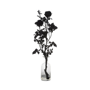 Rose Branch in Vase - Black