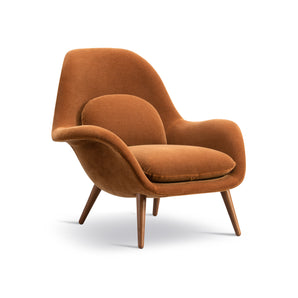 Swoon 1770 Lounge Chair - Walnut/Fabric 4 (Grand Mohair 2103)