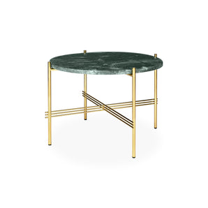 TS 10017156 Round Coffee Table - Brass/Green Guatemala Marble