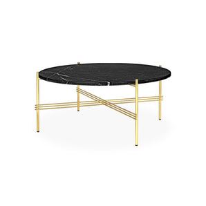 TS 10017176 Round Coffee Table - Brass/Black Marquina Marble